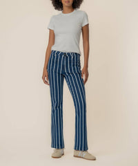 KUT FROM THE KLOTH Kelsey High Rise Ankle Flare Jean in indigo white - women's jeans