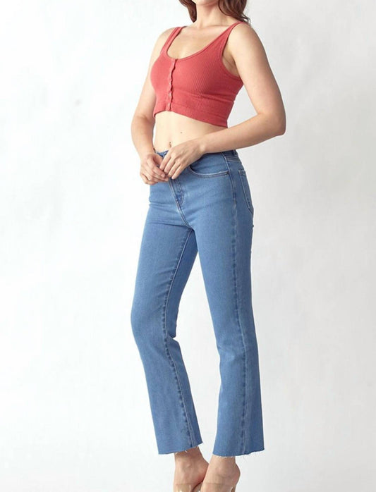 Risen - High-rise Clean Wash Straight Leg Jeans