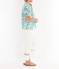 CK BRADLEY Cayman Top in white floral - women's blouse - alternate view