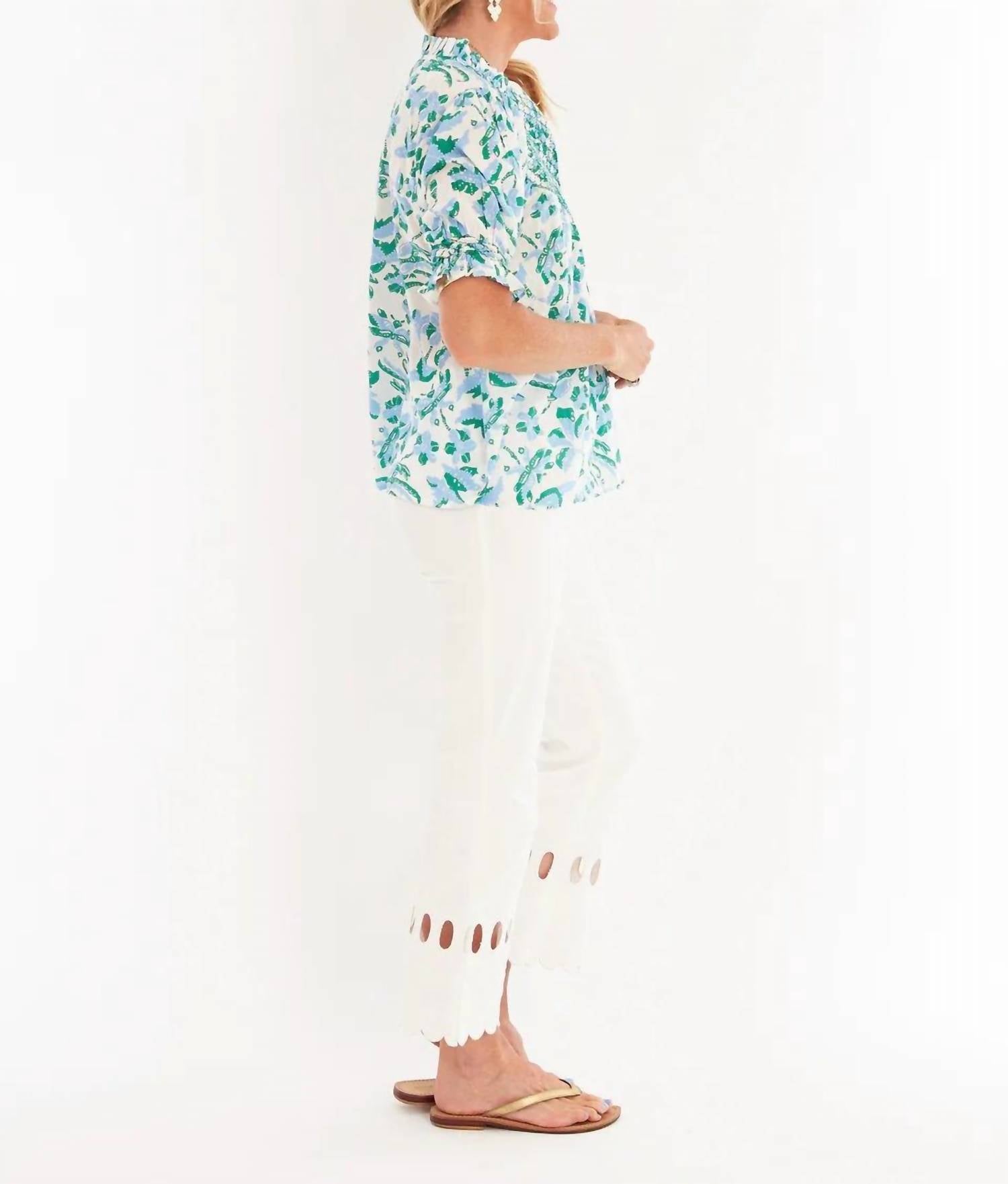 CK BRADLEY Cayman Top in white floral - women's blouse - alternate view