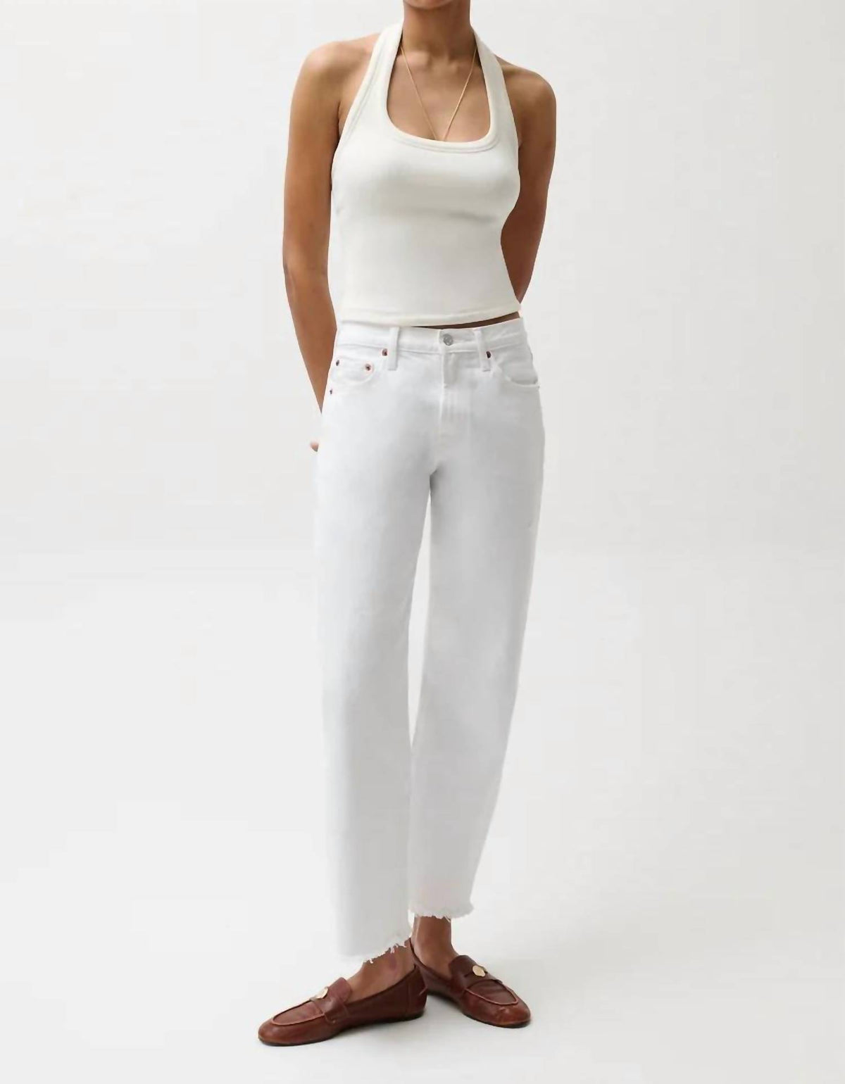 Pistola - Lexi Mid Rise Bowed Straight Jeans