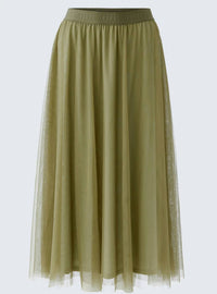 Oui - Women's Pull-on Midi Tulle Skirt
