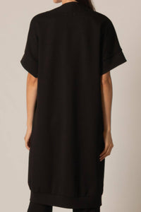 Before You Collection Sofia Modal Contrast Cardigan in black - women's cardigan - alternate view
