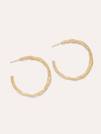 Completedworks - Women's Vermeil Hammered Hoop Earrings