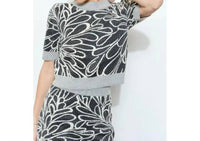 Ina Fashion - Glitter Detail Abstract Jacquard Knit Top