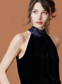 Go By Go Silk - Velvet Tie It Back Top