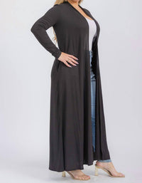 Karen T Design - Long Sleeve Maxi Length Open Front Cardigan