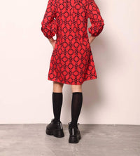 maude vivante Ava Mini Dress in red black 2 - women's dress - view 4