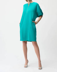 Joseph Ribkoff - Zip Front Puff Sleeve Shift Dress