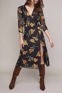 ASTR Nikita Dress in orange blossom floral - women's dress