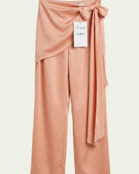 Edit By Nine - Women's Lana Peachy Side Swept Satin Pants