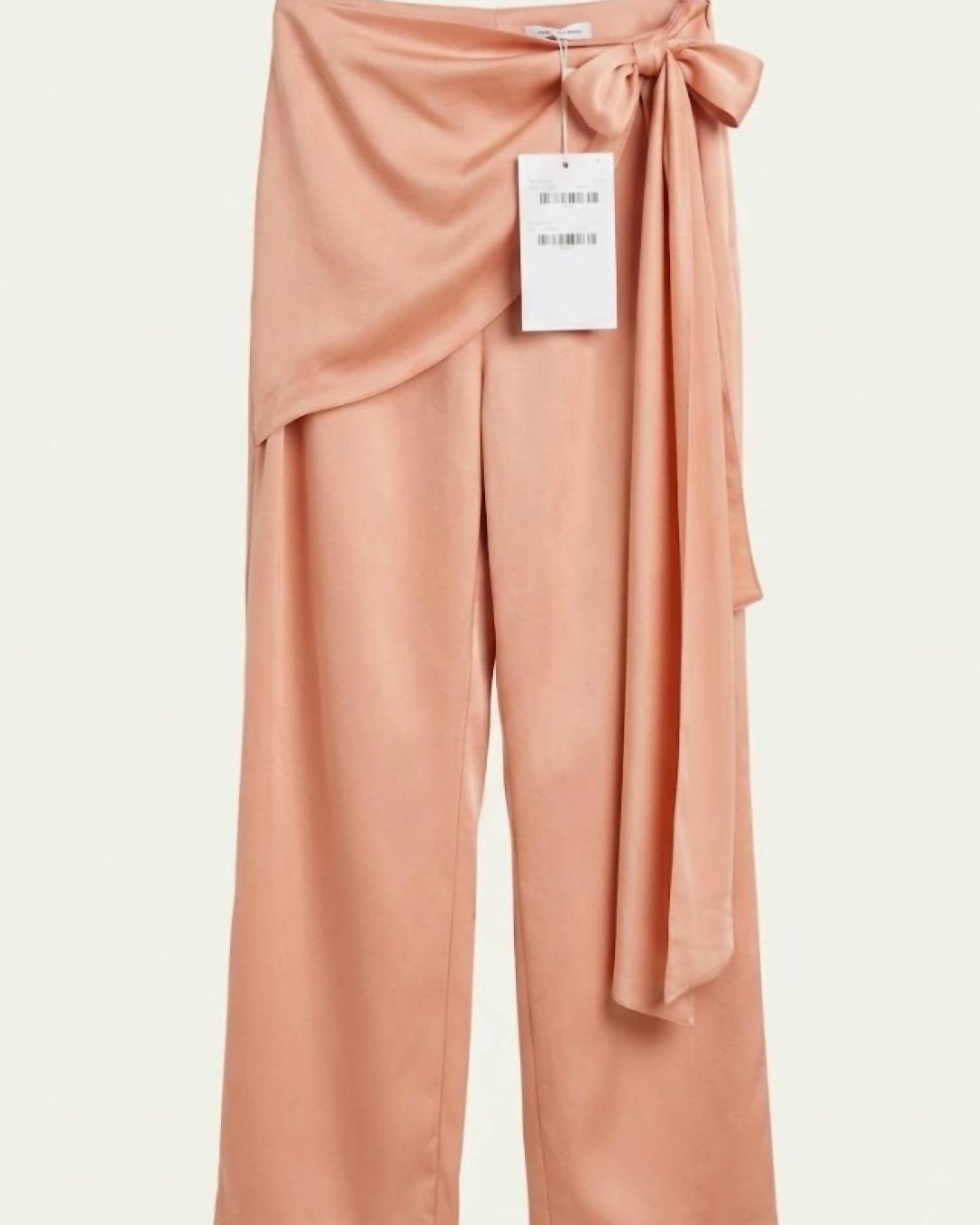 Edit By Nine - Women's Lana Peachy Side Swept Satin Pants