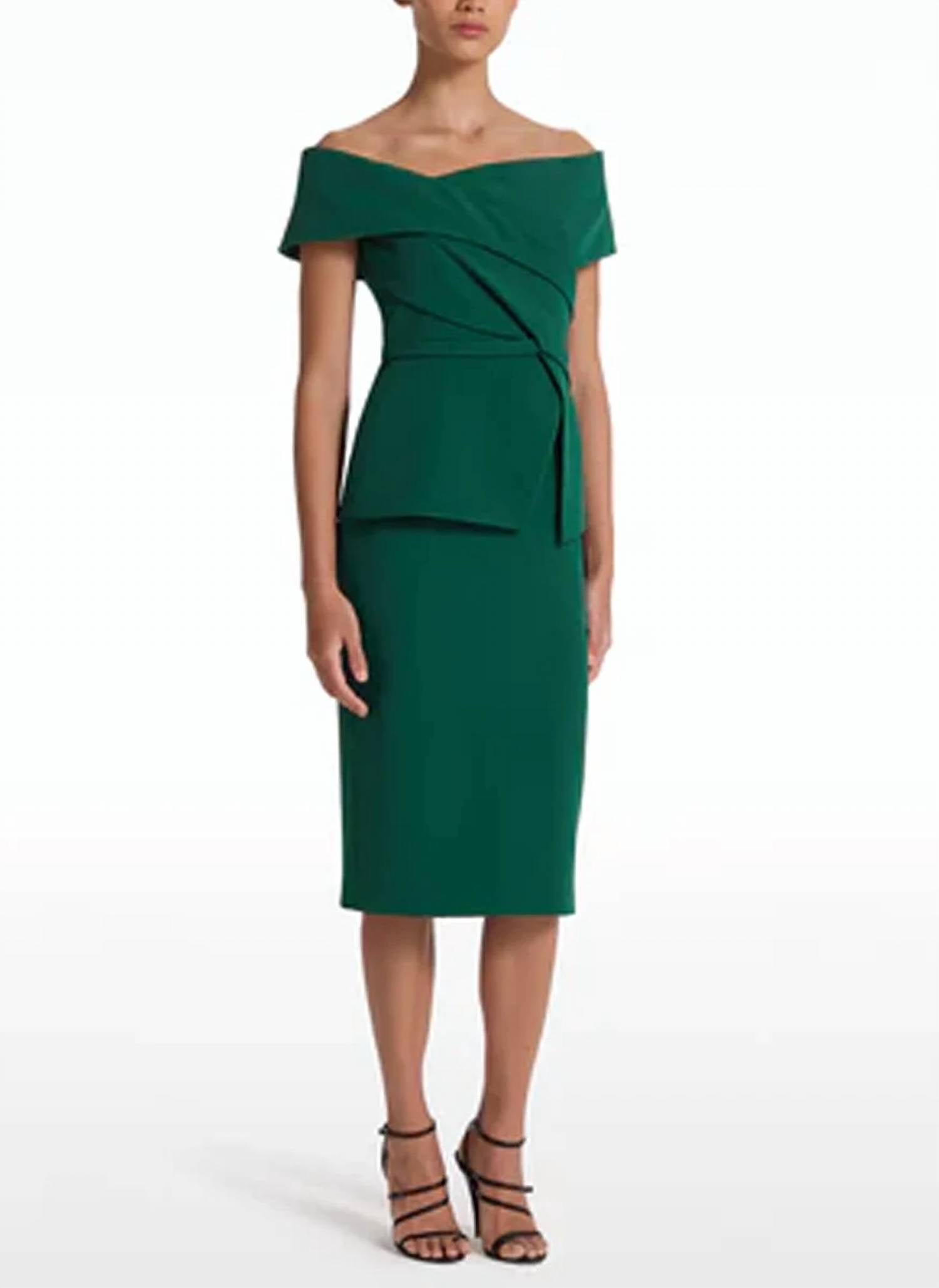 Safiyaa - Eima Crepe Off Shoulder Midi Dress
