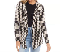 Karen Kane - Sidra Stripe Drape Front Cardigan