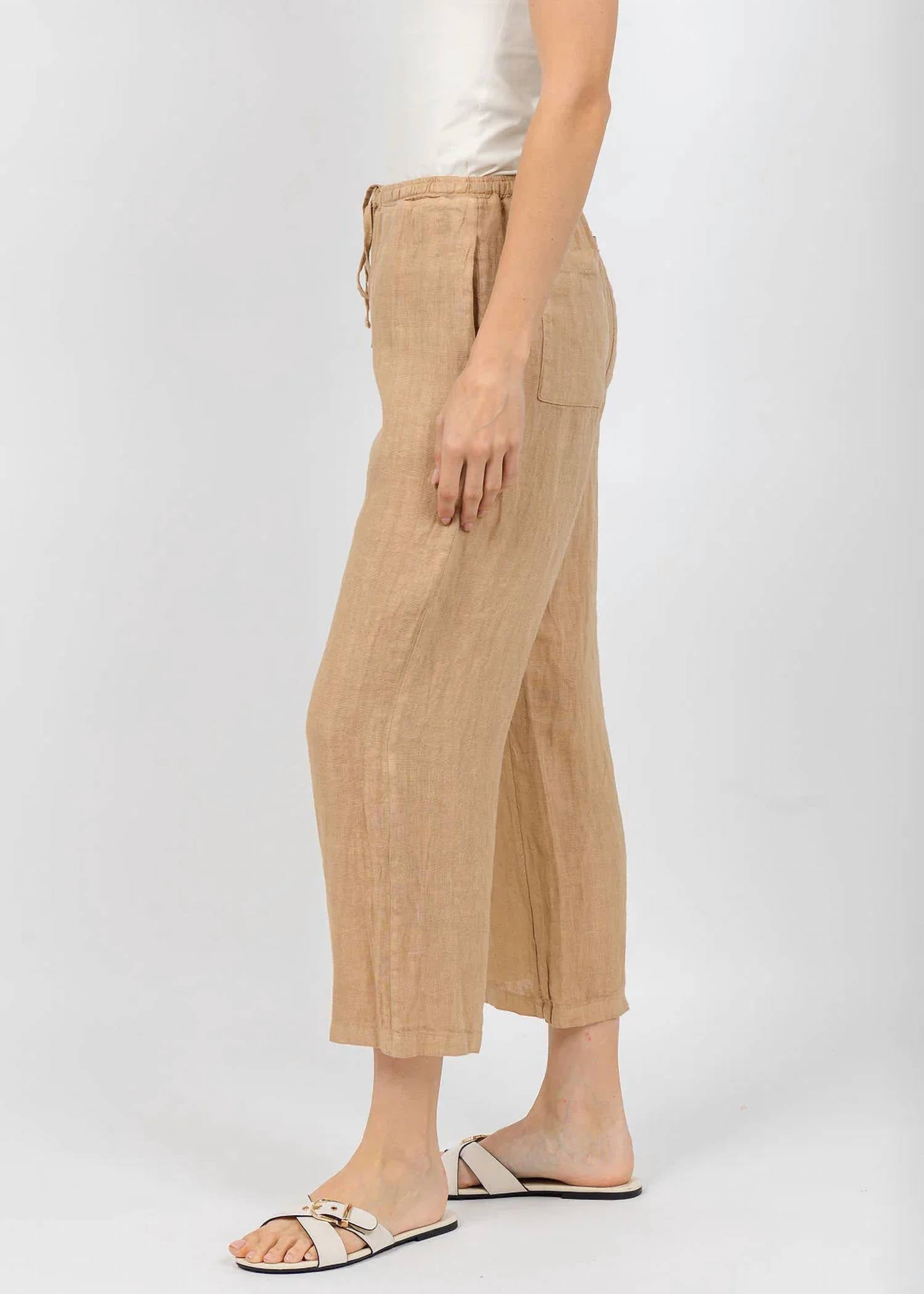 Elliott Lauren - At Ease Linen Crop Pant