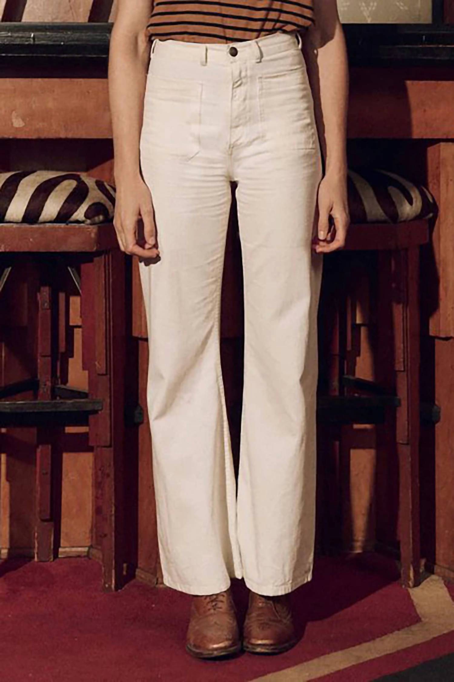 THE GREAT. Dock Pants in natural hemp - women's jeans