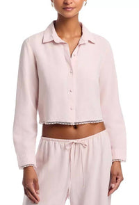 Bella Dahl - Long Sleeve Cropped Shirt With Trim Top