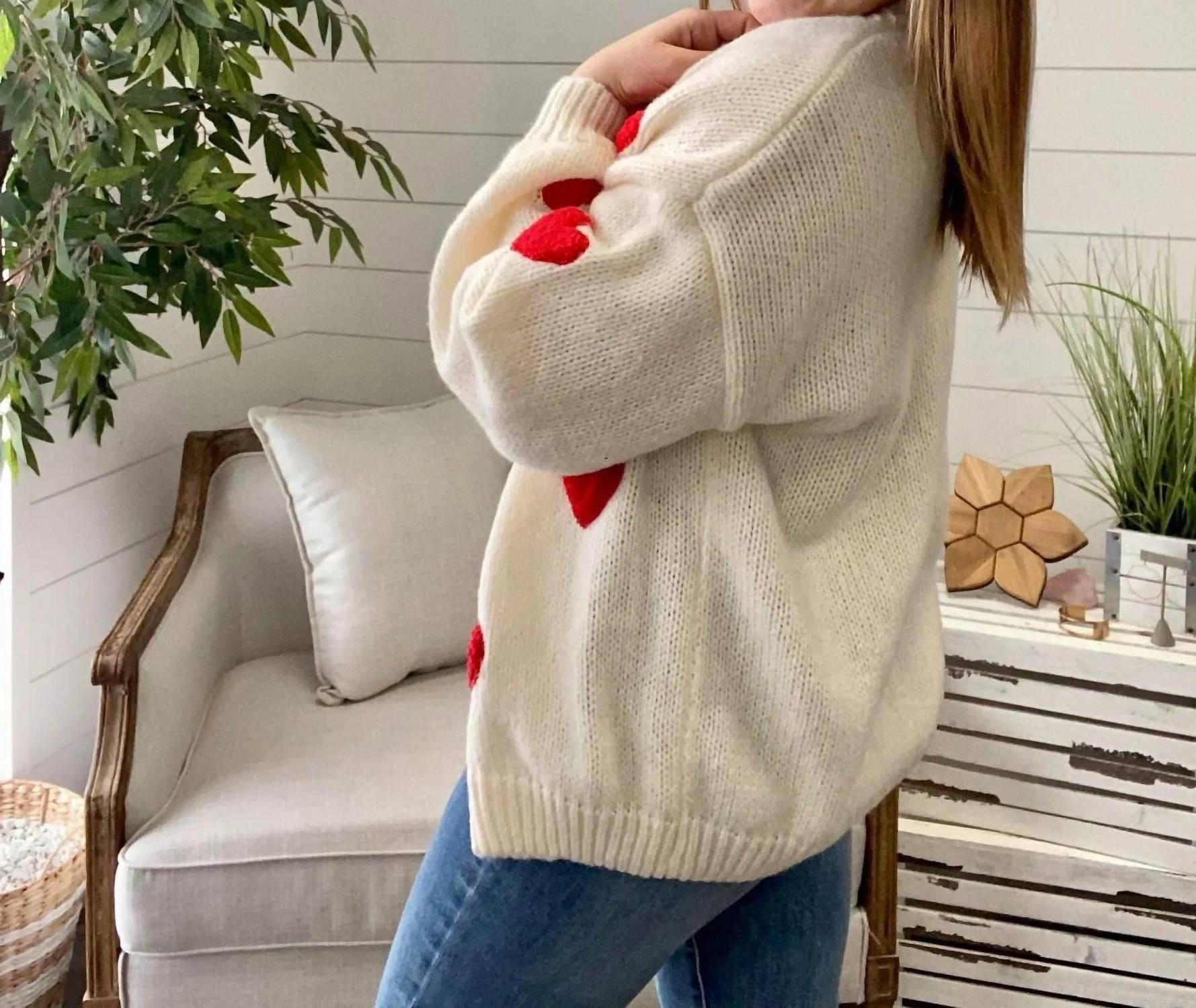 Michelle Mae - Oh My Hearts Sweater Cardigan