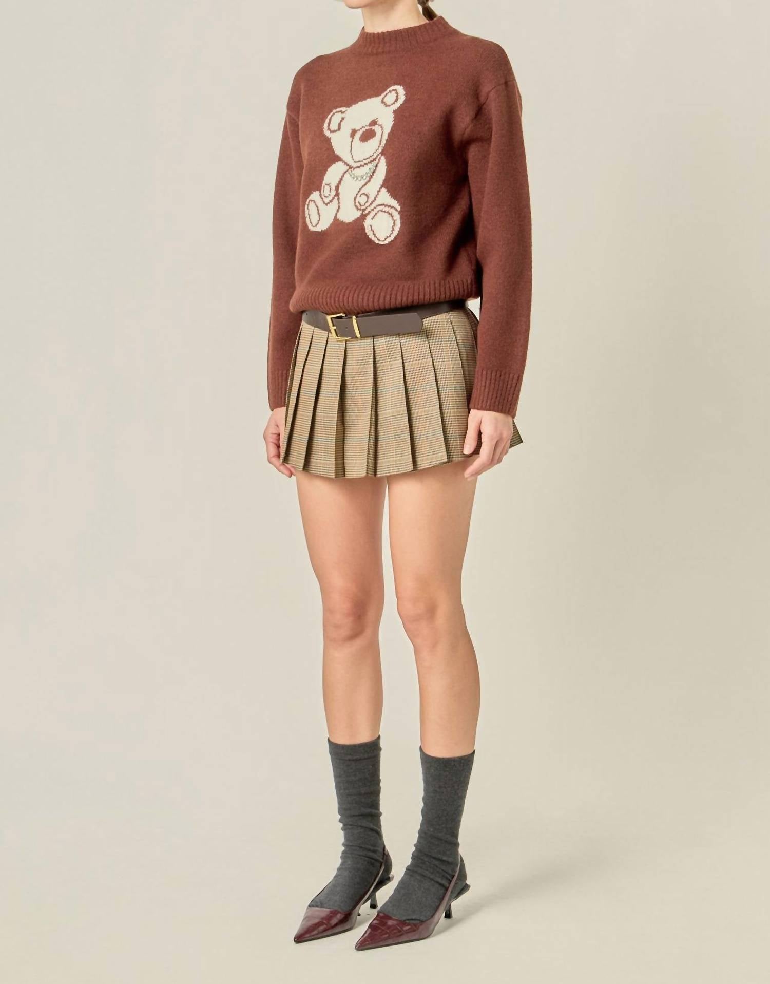English Factory - Olivia Teddy Bear Knit Sweater