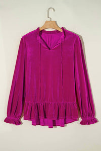 66Disco - Ruffled Sleeve V Neck Blouse