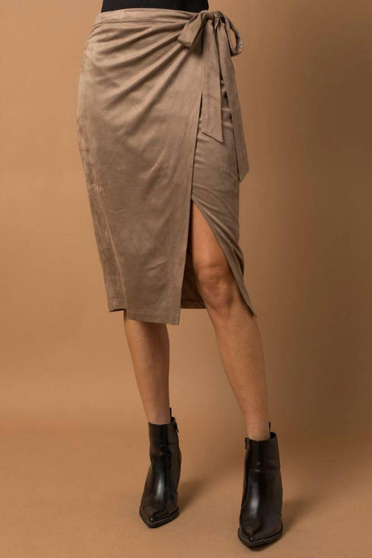 Gilli - Suede Wrap Midi Skirt