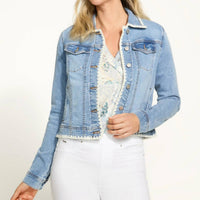 Fdj - Crochet Stitch Denim Jacket