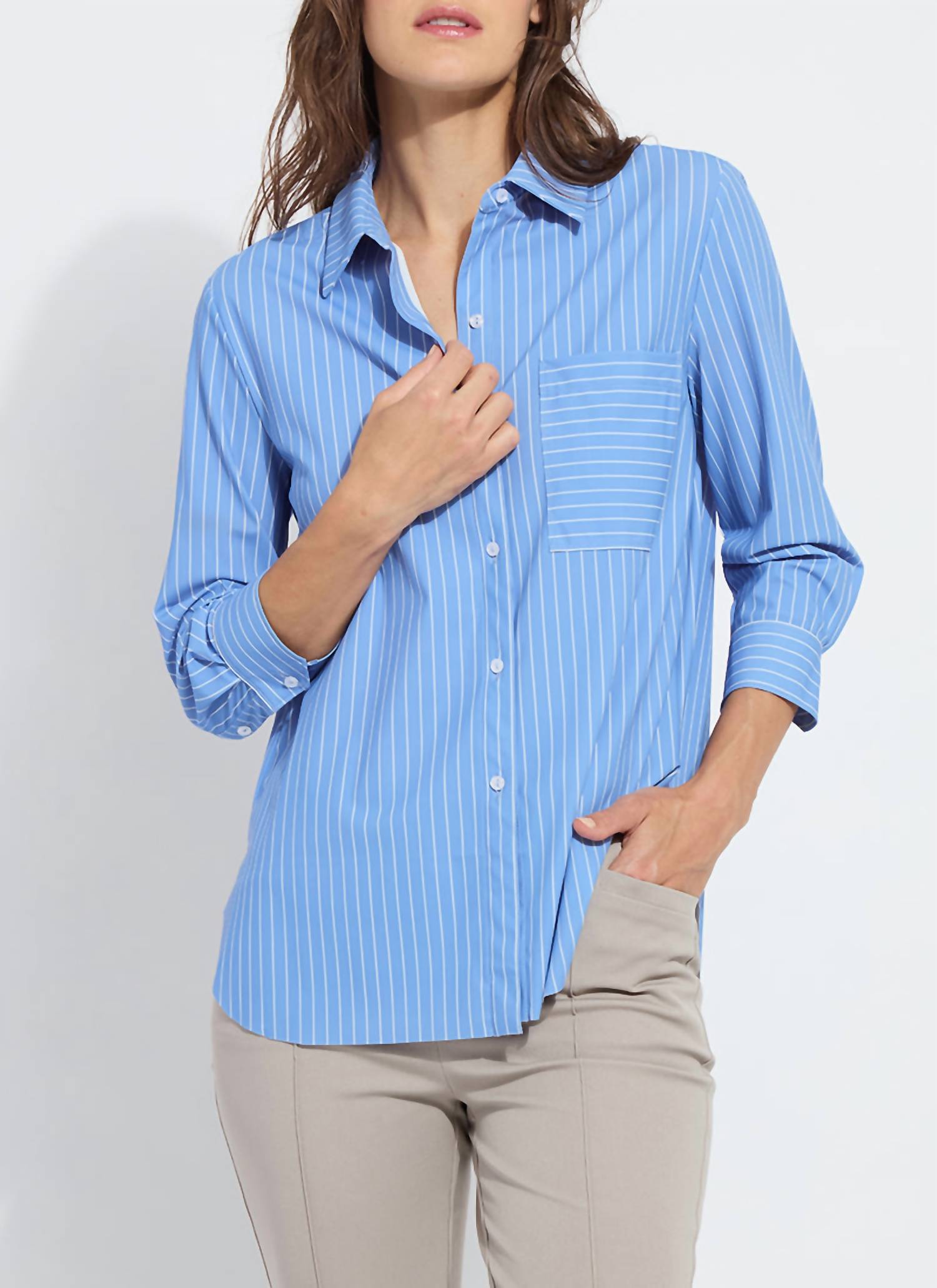 Lysse - 3/4 Sleeve Cropped Schiffler Shirt