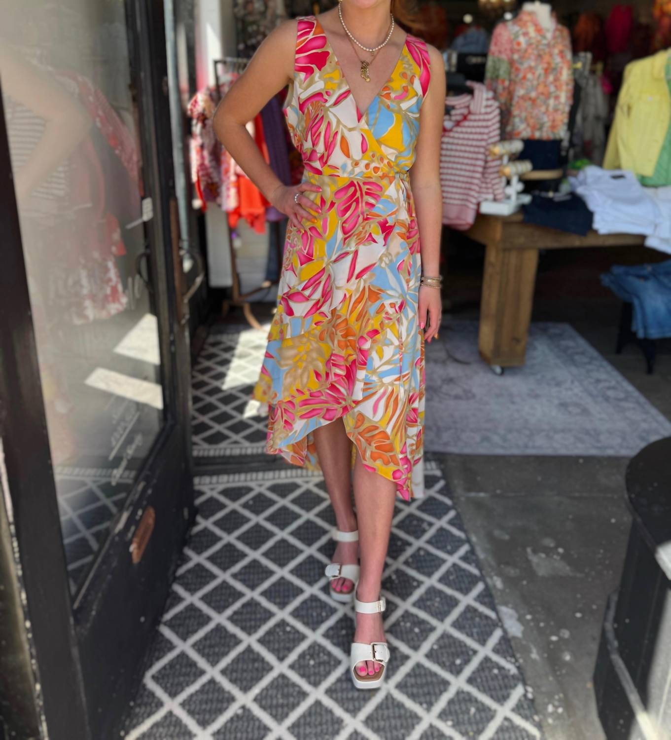 Jade - Island Breeze Ruffles Side Wrap Dress