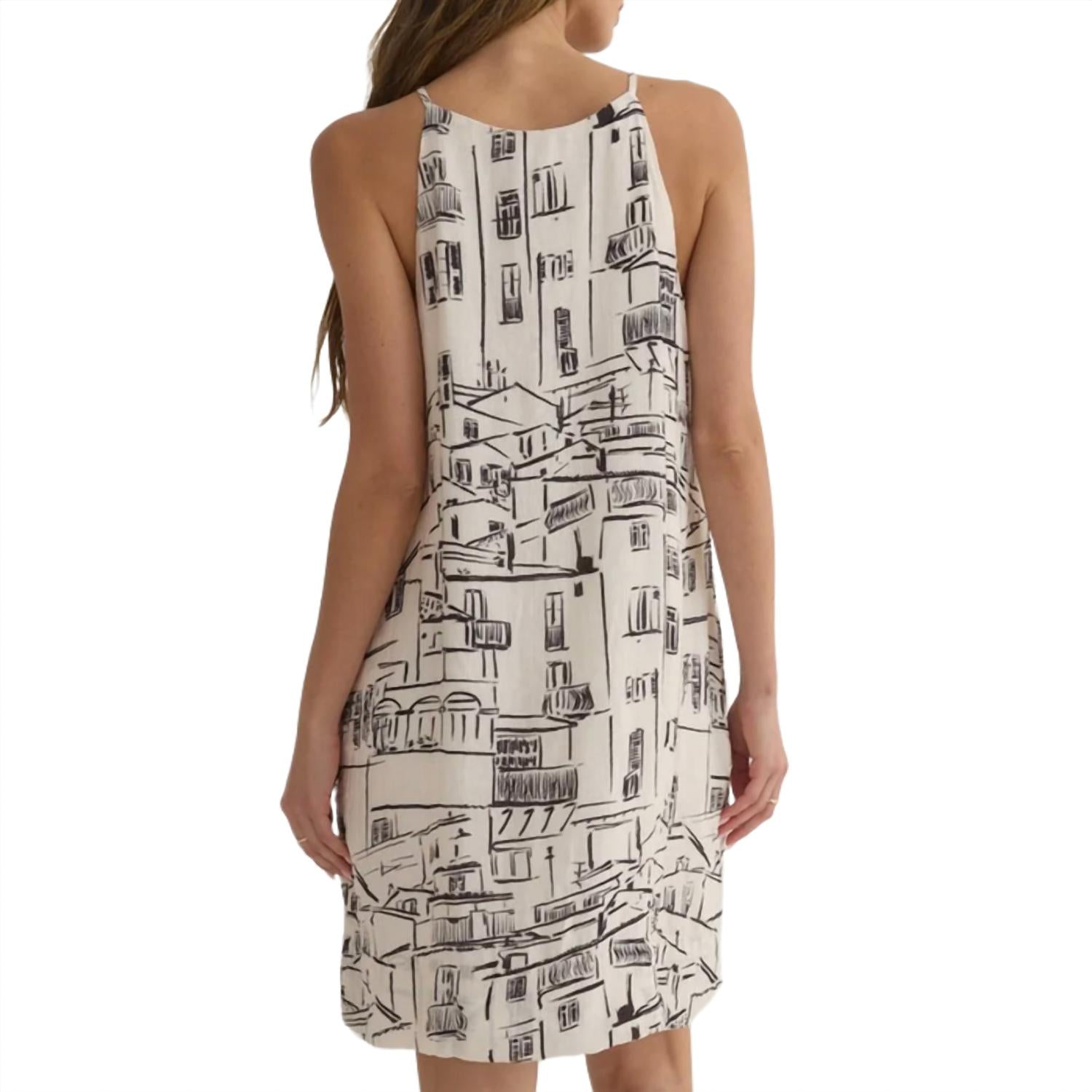 Bella Dahl - Halter Keyhole Amalfi Sketch Mini Dress