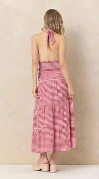 Vintage Havana - Gingham Woven Prairie Maxi Skirt