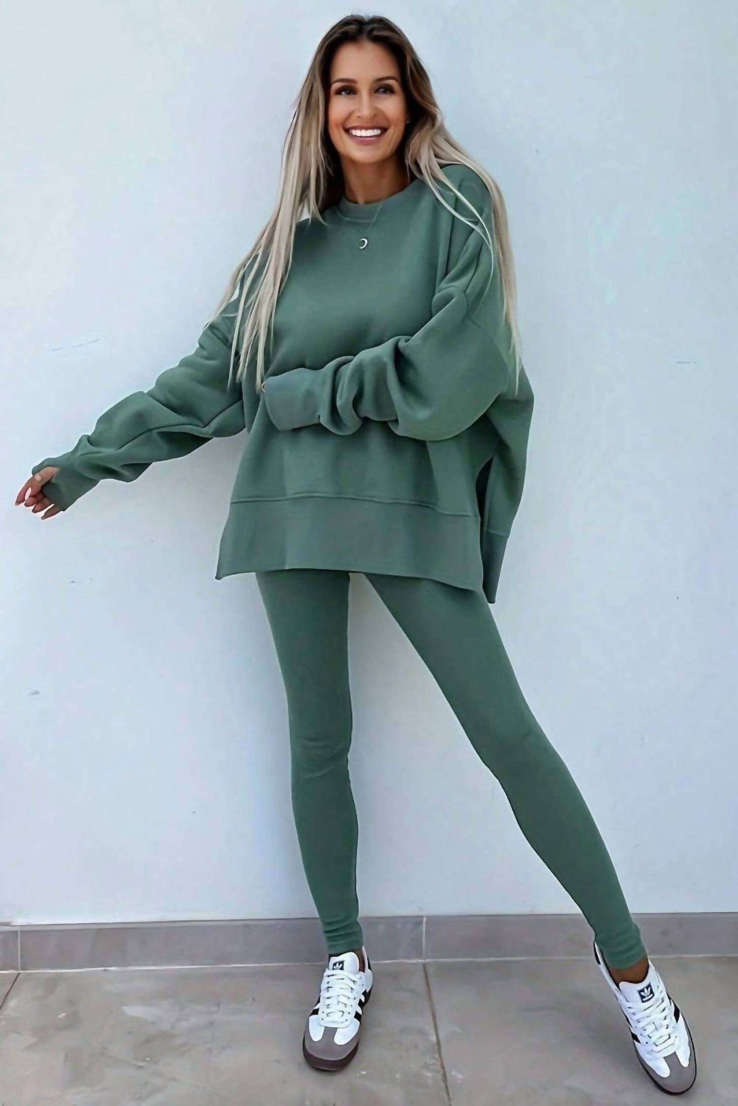 Lovesoft - Oversized Lounge Set with Ribbed Leggings