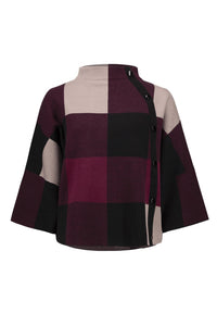 Joseph Ribkoff - Plaid Jacquard Sweater Knit Top