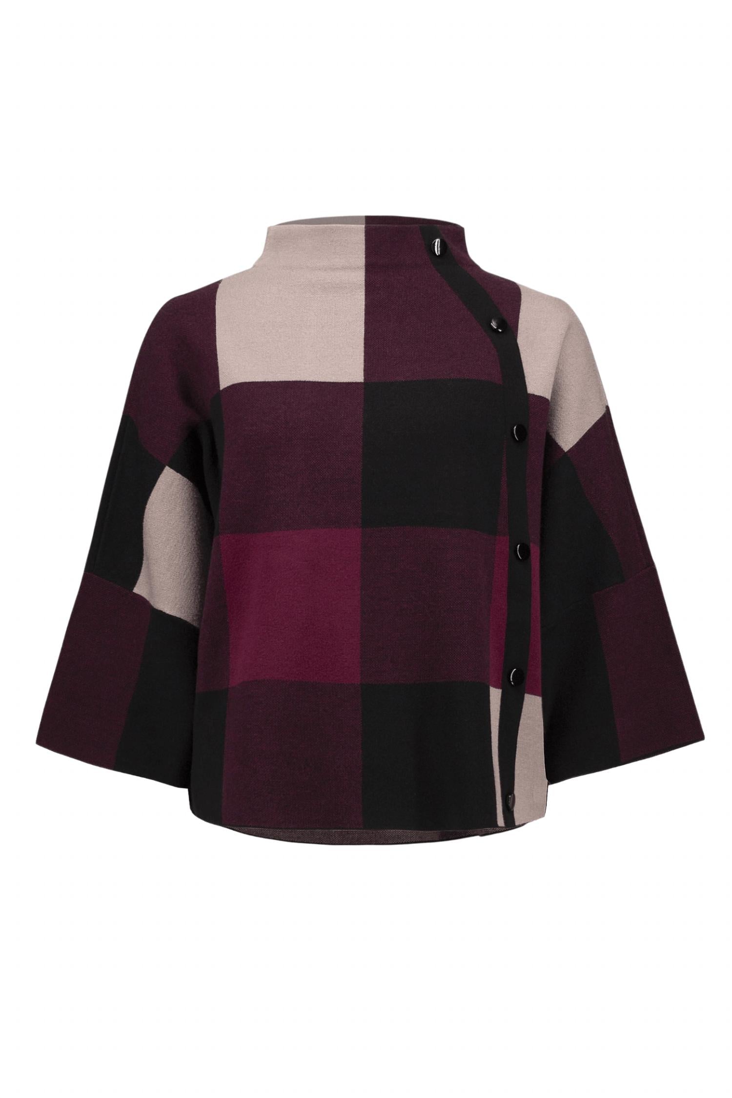 Joseph Ribkoff - Plaid Jacquard Sweater Knit Top