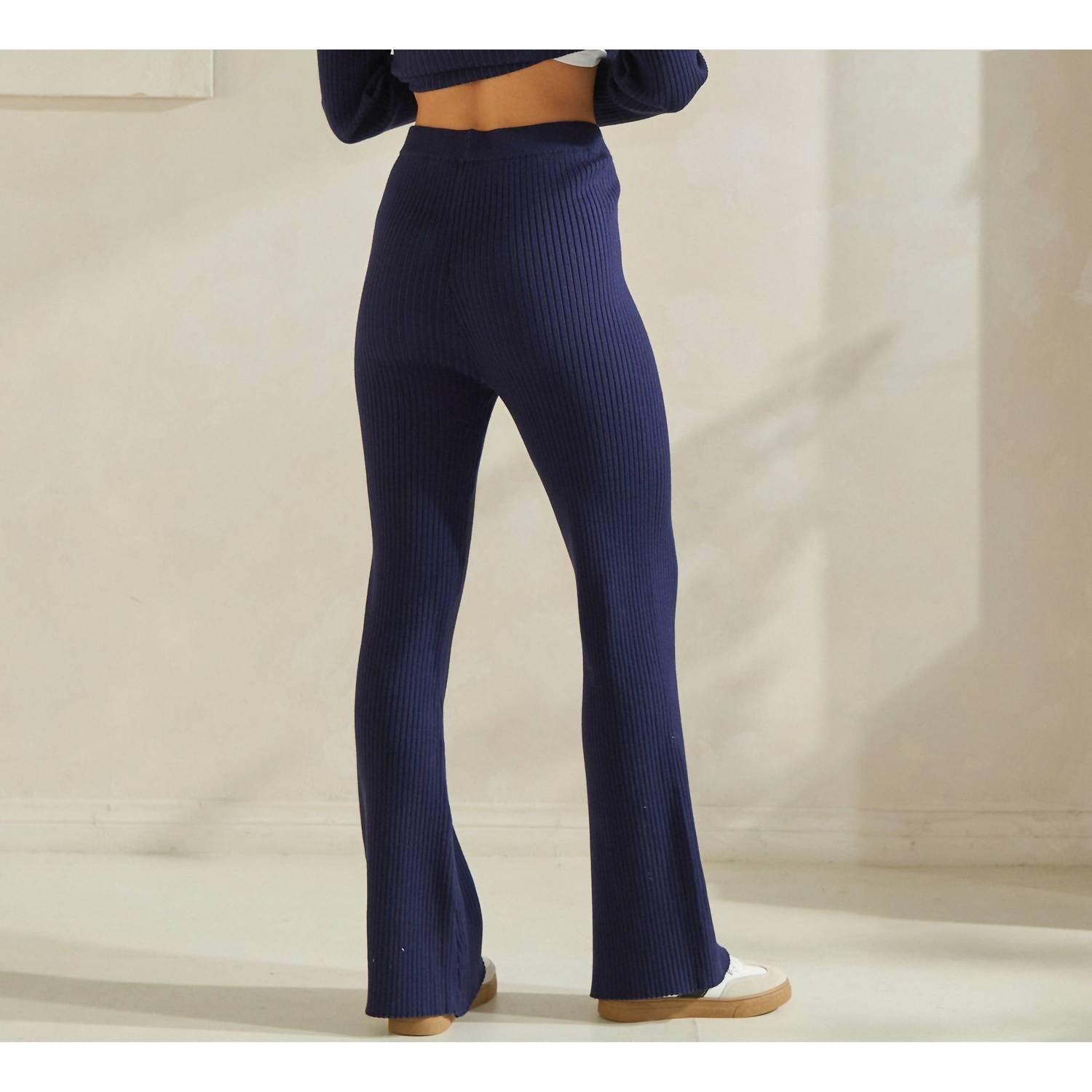 ABLE Button Front Sweater Top & Pants Set in blue - women's pants - view 9