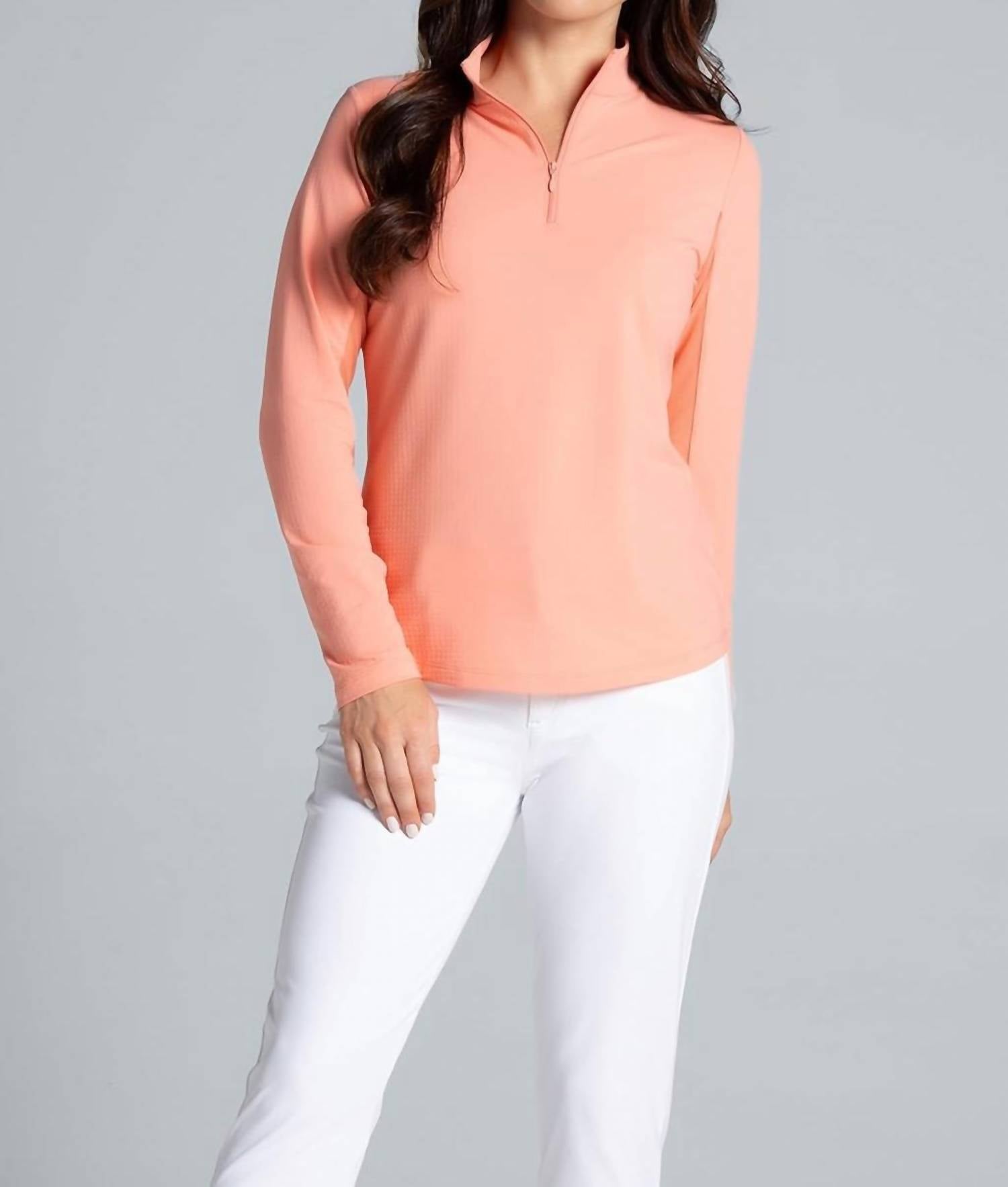 Ibkul - Solid Long Sleeve Mock Neck Top