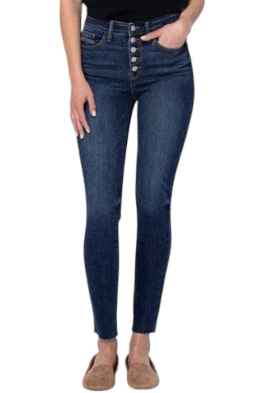 Judy Blue - Classic Buttonfly Cutoff Skinny Jeans