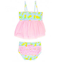 Rufflebutts - Girls' Pineapple Paradise Mesh Tankini