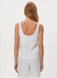 Michael Stars - Zora Herringbone Linen Straight Neck Sleeveless Tank