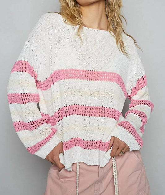 Pol - Stripe Lightweight Sweater Top