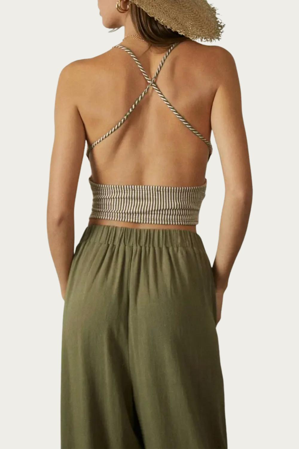 WRAP OPEN-BACK CROP TOP