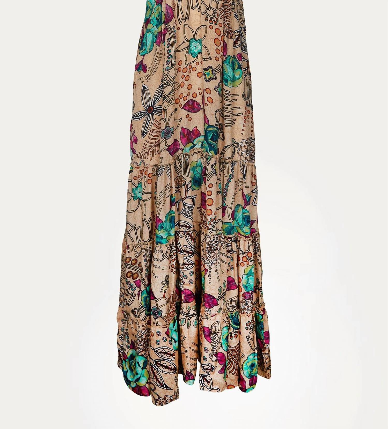 SAPANA TIERED FLORAL-PRINT MAXI DRESS