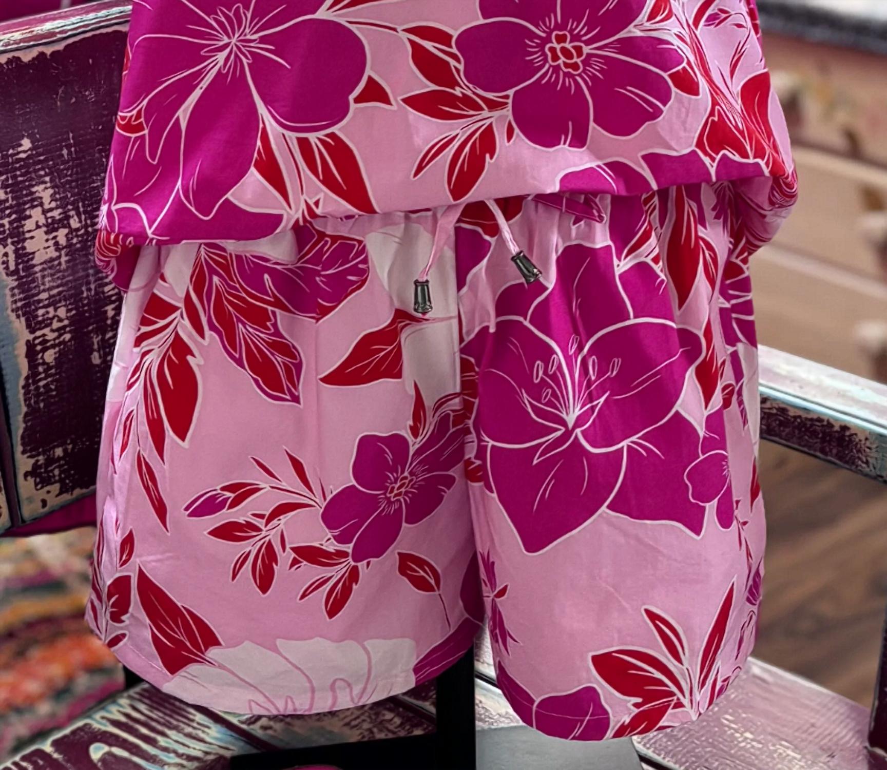 maude vivante Women's Liz Short in neon florals - women's shorts