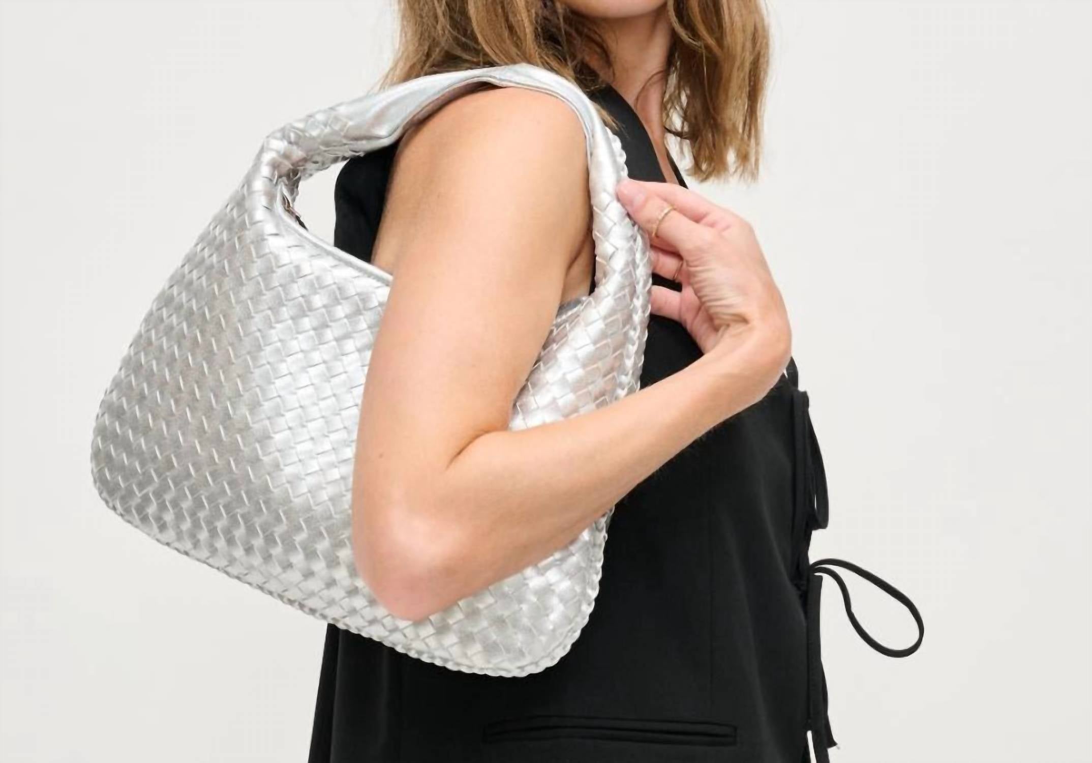 Urban Expressions Women's Adela Woven Hobo Bag in silver - women's bag - view 5