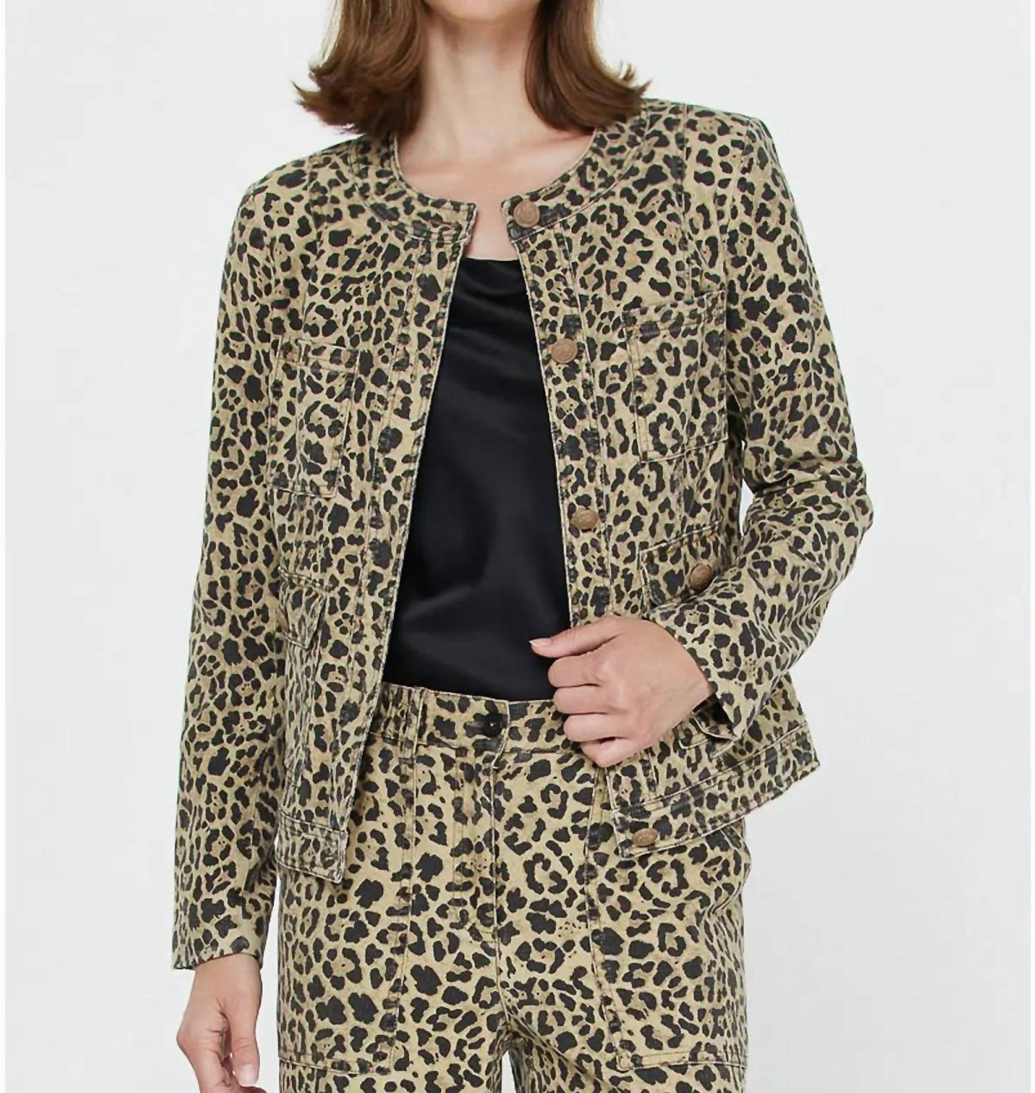current air Leopard Cotton Jacket in brown black - women's jacket