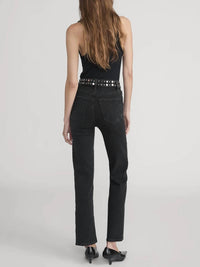 Frame - Le Sleek Straight Studded Jeans