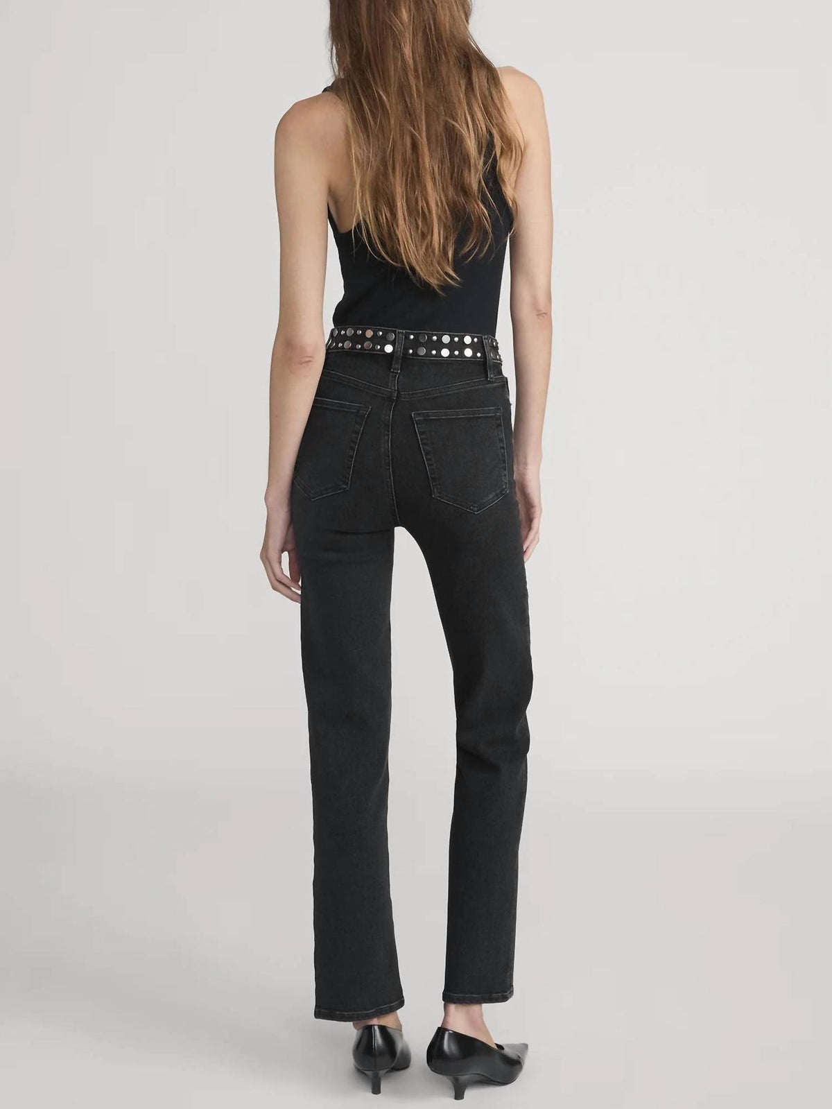 Frame - Le Sleek Straight Studded Jeans