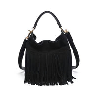 Moda Luxe Bowie Leather Fringe Crossbody Bag in black - women's bag - alternate view