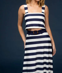 SMITH & QUINN Bennett Skirt and Shelly Top Set in yachtsmen stripe - women's skirt - detail view