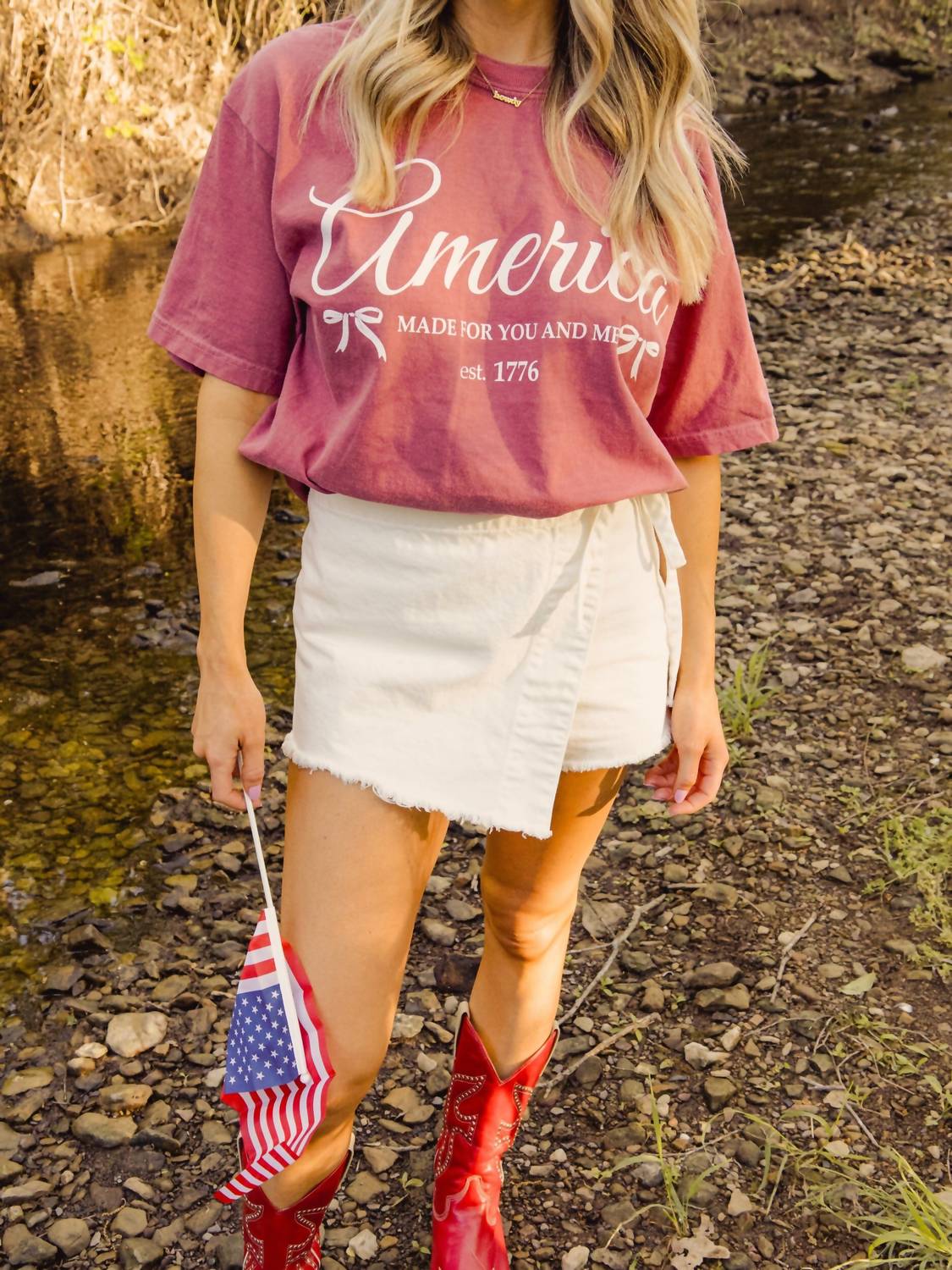 Livylu - Made For You and Me America Bows Tee