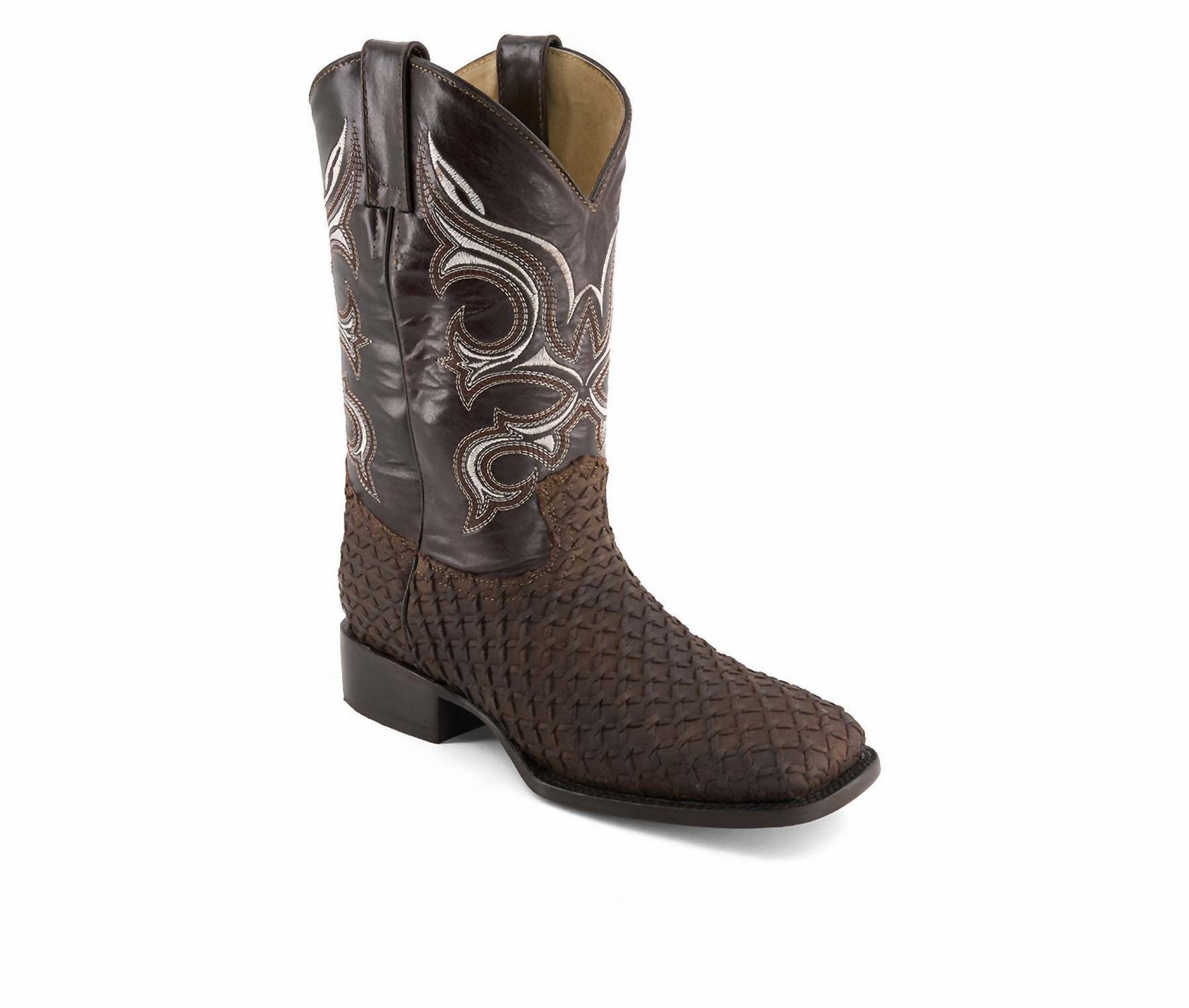 Forastero - Men's Real Leather Patterned Cowboy Boots
